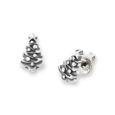 Petite Christmas Tree Studs in Sterling Silver - Image 2