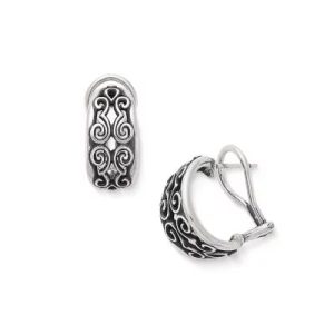 Scrolled French Clip Earrings in Sterling Silver