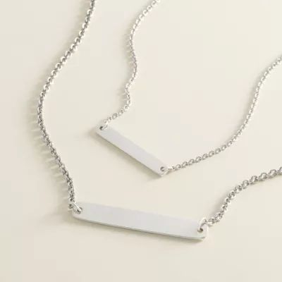 Petite Engravable Horizon Necklace in Sterling Silver or 14K Yellow Gold - Image 3