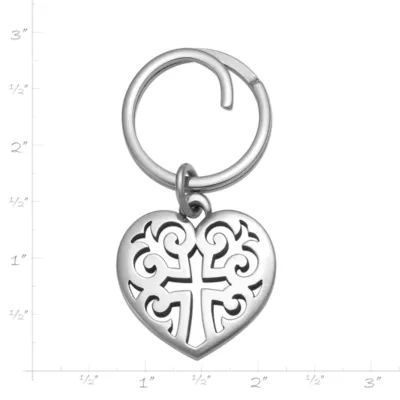 Regal Heart Key Chain in Sterling Silver - Image 2