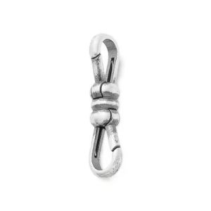 Double Sided Changeable Charm Holder Fob in Sterling Silver