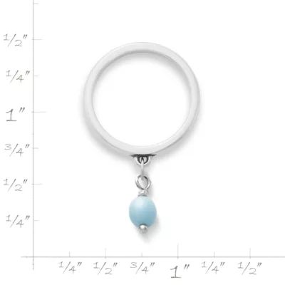 Glass Enhancer Bead Dangle Ring in Sterling Silver - Image 2