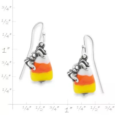 Sweet and Spooky Halloween Art Glass Earrings in Sterling Silver - Image 3