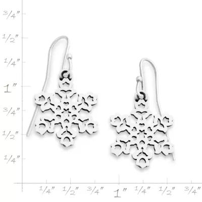 Snowflake Earrings in Sterling Silver - Image 3