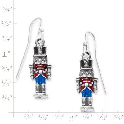 Enamel Nutcracker Earrings in Sterling Silver - Image 2
