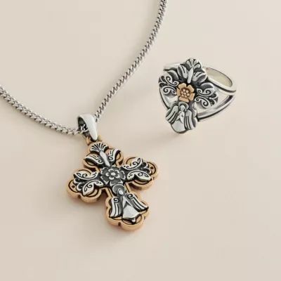 La Vida Nueva Cross Pendant in Sterling Silver and Bronze - Image 3