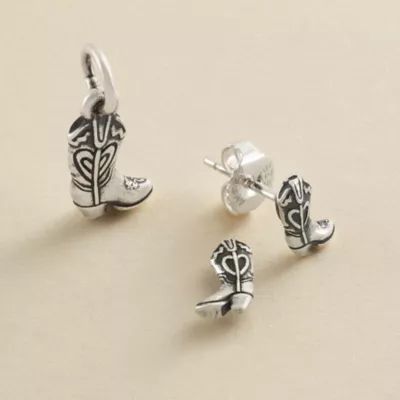 Mini Cowgirl Boot Charm in Sterling Silver - Image 4