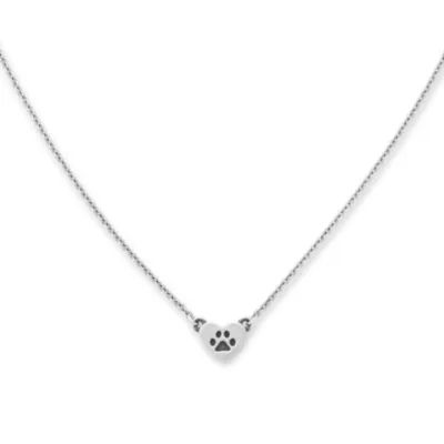 Love My Pet Heart Necklace in Sterling Silver