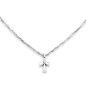 St. Teresa Cross Necklace in Sterling Silver or 14K Yellow Gold
