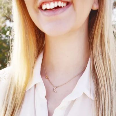 Shoot for the Moon Necklace in Sterling Silver or 14K Yellow Gold - Image 5