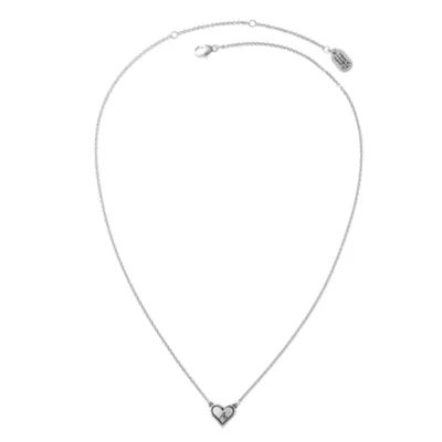 Delicate Heart Initial Necklace in Sterling Silver - Image 2