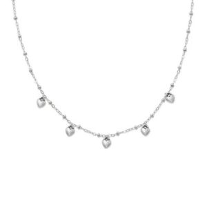 Heart Drops Necklace in Sterling Silver or 14K Yellow Gold