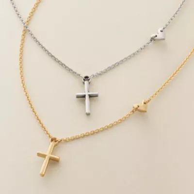 Faith and Love Necklace in Sterling Silver or 14K Yellow Gold - Image 4