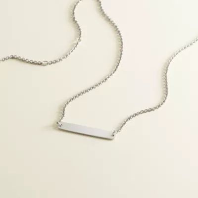 Engravable Horizon Necklace in Sterling Silver or 14K Yellow Gold - Image 3