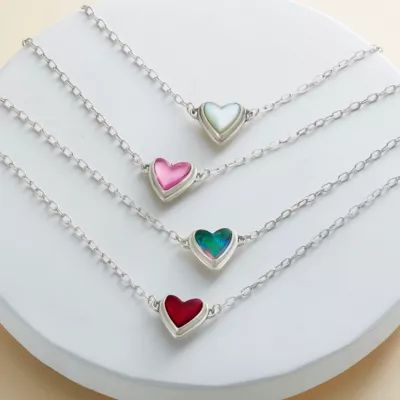 Sweetheart Gemstone Necklace in Sterling Silver - Image 4