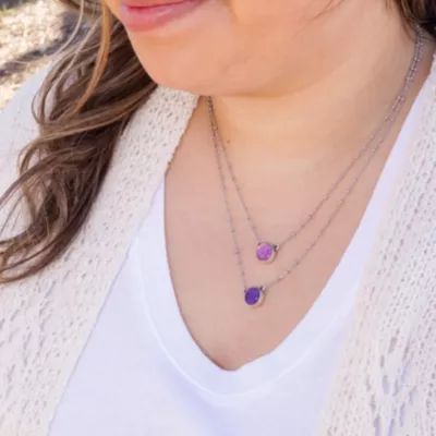 Sculpted Daisy Layered Gemstone Necklace in Sterling Silver - Image 4