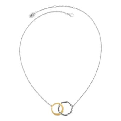 Connected Circles Necklace in Sterling Silver and 14K Yellow Gold - Image 2