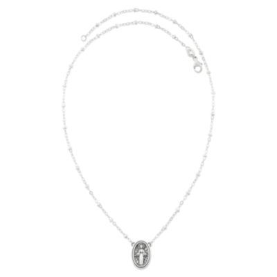 Virgin Mary Necklace in Sterling Silver or 14K Yellow Gold - Image 2