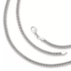 Rectangle Foxtail Necklace in Sterling Silver