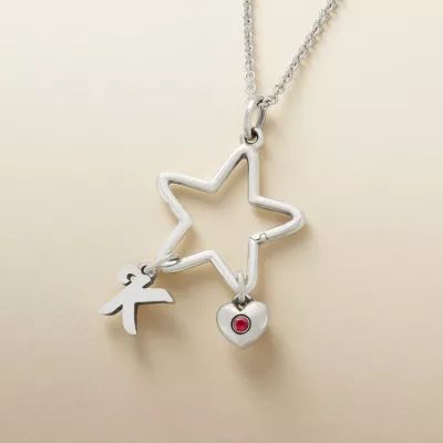 Star Changeable Charm Necklace in Sterling Silver - Image 4
