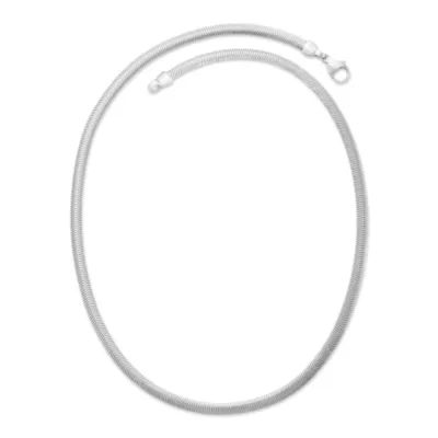 Rounded Herringbone Necklace in Sterling Silver or 14K Yellow Gold - Image 2