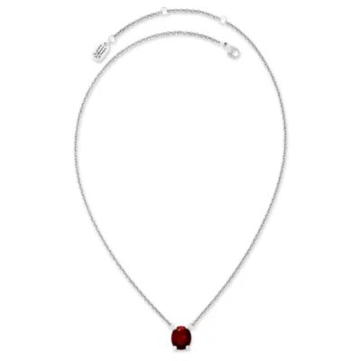 Oval Gemstone Necklace in Sterling Silver - Image 2