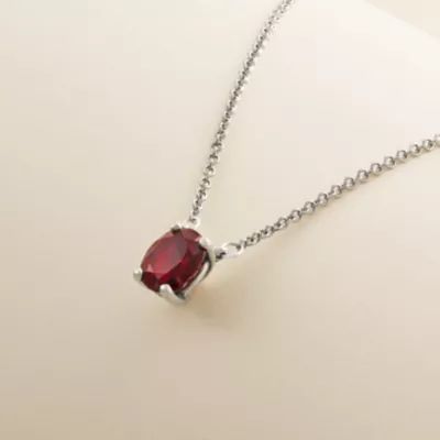 Oval Gemstone Necklace in Sterling Silver - Image 4