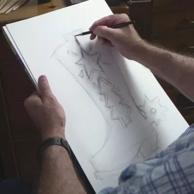 Western Boot Christmas Ornament in Sterling Silver - Image 3