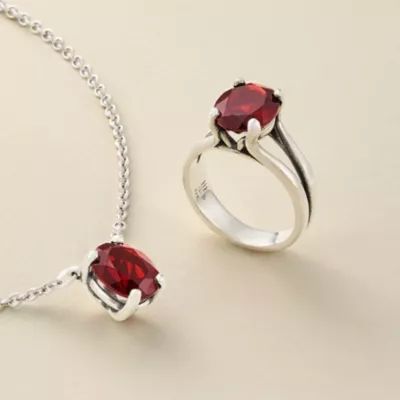 Oval Gemstone Necklace in Sterling Silver - Image 6