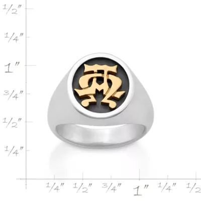 Alpha and Omega Ring in Sterling Silver and 14K Yellow Gold - Image 3