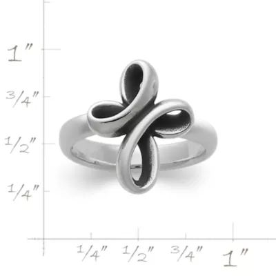 Eternal Ribbon Cross Ring in Sterling Silver - Image 2
