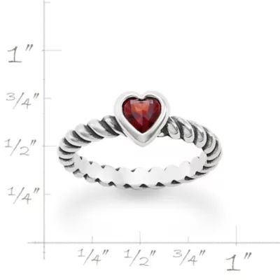 Gemstone Heart Twisted Wire Ring in Sterling Silver - Image 4