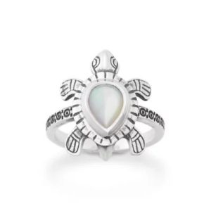 Turtle Gemstone Ring in Sterling Silver