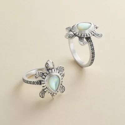 Turtle Gemstone Ring in Sterling Silver - Image 2