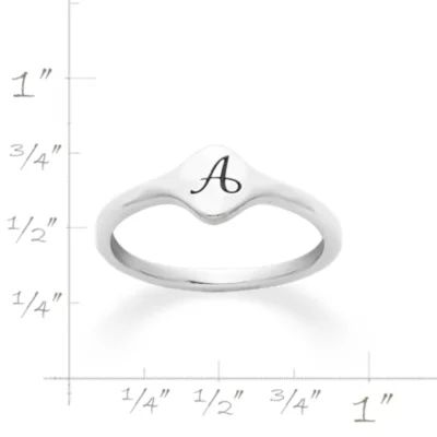 Petite Signet Initial Ring in Sterling Silver - Image 4