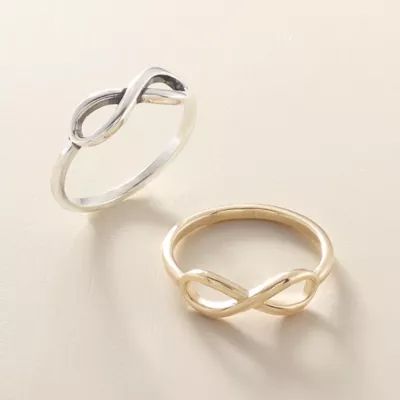 Petite Infinity Ring in Sterling Silver or 14K Yellow Gold - Image 3