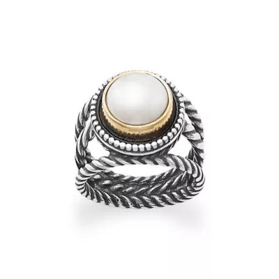 Marjan Gemstone Ring in Sterling Silver and Bronze