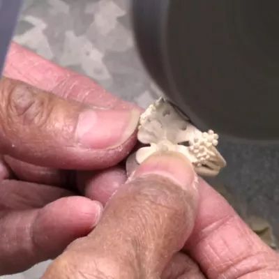 Blossoms and Bee Ring in Sterling Silver and Bronze - Image 5