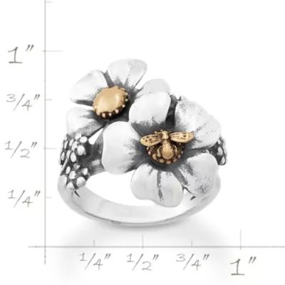Blossoms and Bee Ring in Sterling Silver and Bronze - Image 4