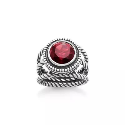 Twisted Wire Gemstone Ring in Sterling Silver