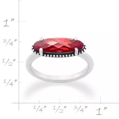 Beaded Horizon Gemstone Ring in Sterling Silver - Image 7