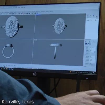 Sculpted Bluebonnet Layered Gemstone Ring in Sterling Silver - Image 8