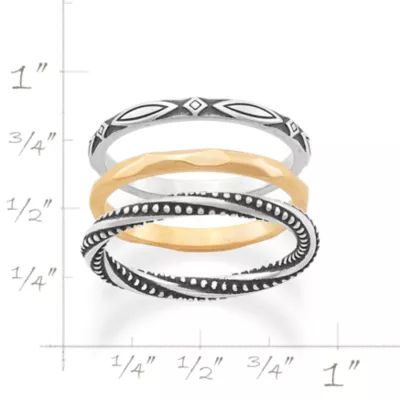 Connected Circles Ring Set in Sterling Silver and 14K Yellow Gold - Image 5