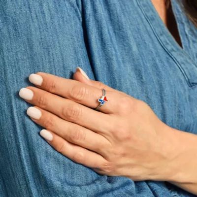 Enamel Lone Star State Ring in Sterling Silver - Image 3