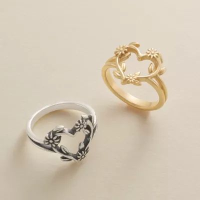 Flowering Vines Heart Ring in Sterling Silver - Image 4