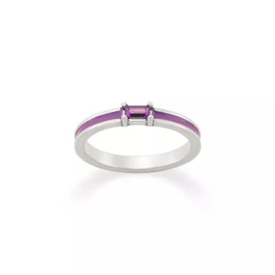 Purple Gemstone and Enameled Ring Stack - Image 3