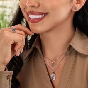 Enamel Virgin of Guadalupe Charm with Rose Collection