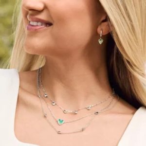 Heart Necklace Layer and Heart Hoops