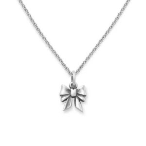 Tiny Bow Charm on Fine Cable Chain