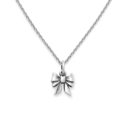 Tiny Bow Charm on Fine Cable Chain